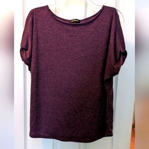 Colette purple blouse with twist cap sleeve